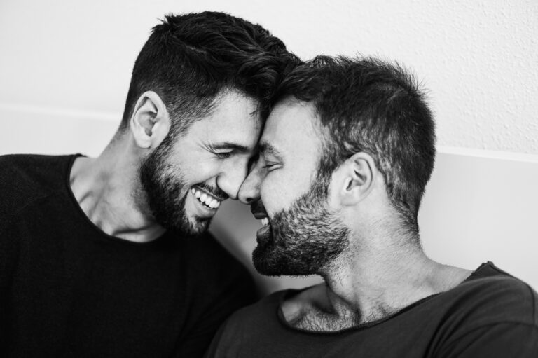 Gay,Men,Couple,Having,Tender,Moment,Together,At,Home,